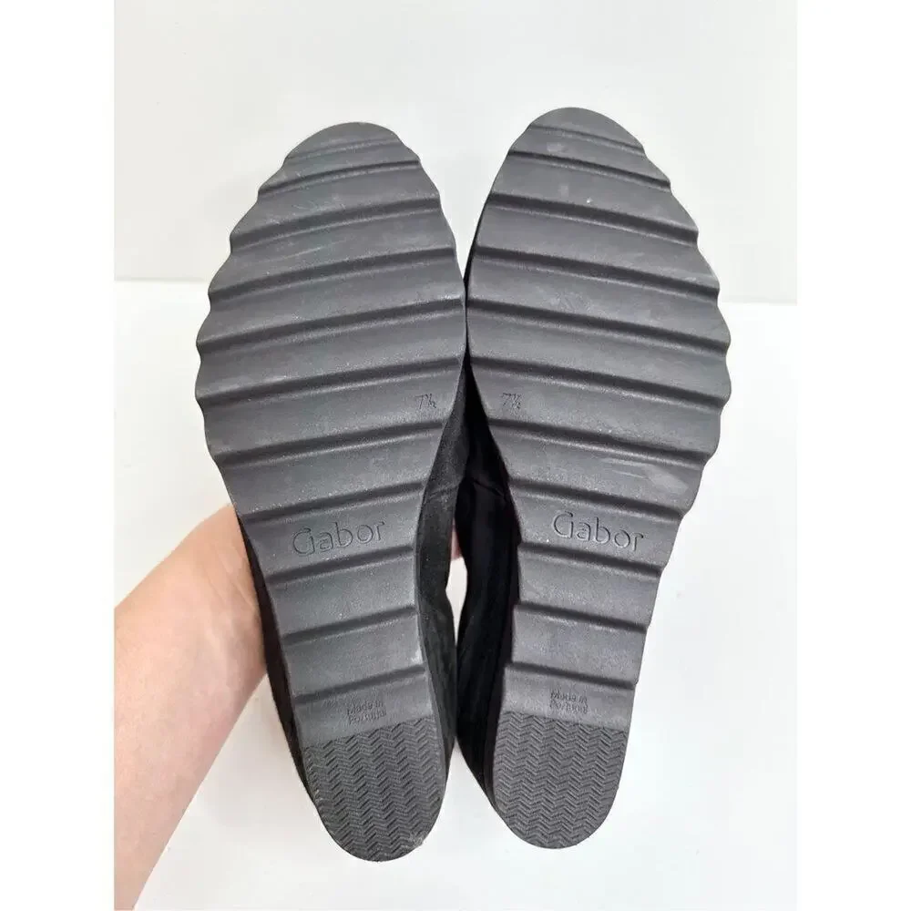 Garbor Sacchetto Womens Wedge Pump Slip On Shoes‎ Black Suede Size 9.5 US 7.5UK